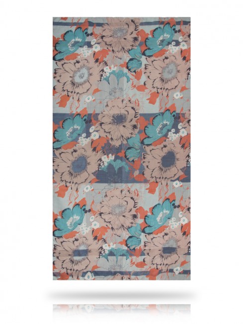 Палантин из натурального шелка ГАРМОНИЯ КОНТРАСТА SN40-FL.HEUREUSE/CORAL